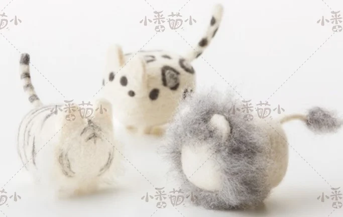 No face series cartoon animal set wool needlepoint kit wool felt needle felting decoration craft needlecraft DIY handmade