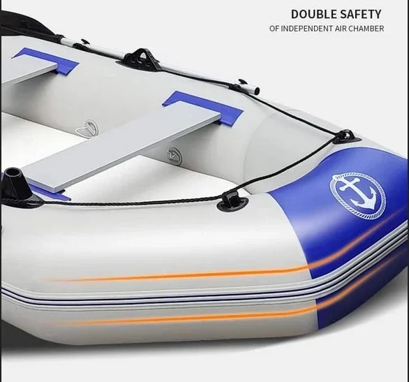 Fishing Boat 1.75~3.6m Green Inflatable Boat with Motor Set for River Lakes Water Sports 0.7mm Thick PVC 2+1 Air Chamber Safety Fishing Boat