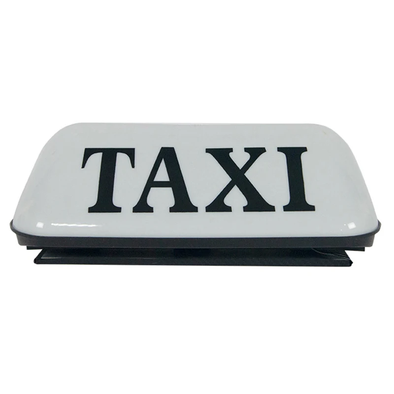 VILIERY Taxi Bord Licht, USB Oplaadbare Batterij Taxi Top Licht, Dak Taxi Bord met Magnetische Basis Waterdichte Taxi Koepel Licht, Wit