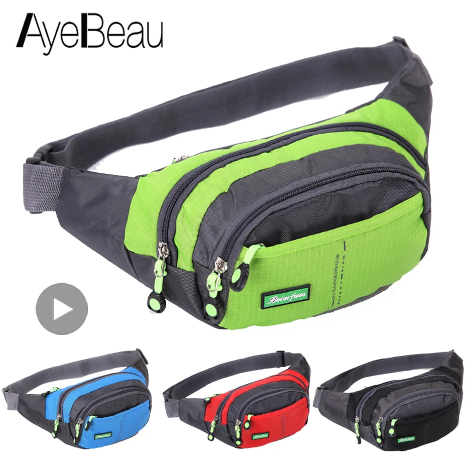 For Men Women Belt Pouch Handbag Shoulder Waist Bag Nylon Fanny Pack Male Bum Kangaroo Hip Sack Belly Cross Banana Husband Purse