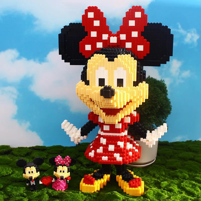 

64cm Magic Blocks Disney Big Model Assembled Connection Bricks Minnie Mouse Figures Block Toys For Christmas Gift