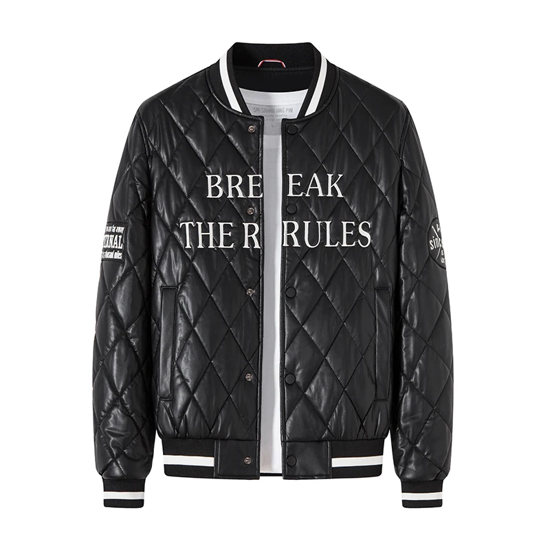 

Leather Men's Autumn and Winter New fleece-lined Thickened Slim Fit PU Jacket Coat Fashionable Hip-hop Motorcycle Men's Wear