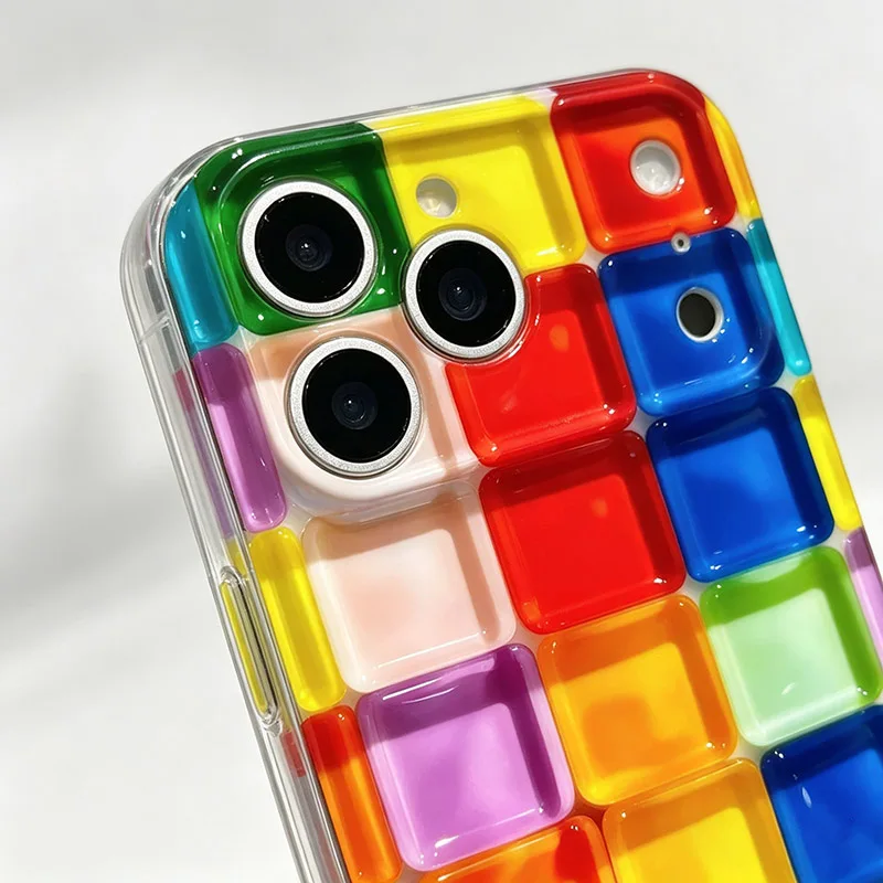 Vibrant Rainbow Square Protective Phone Case