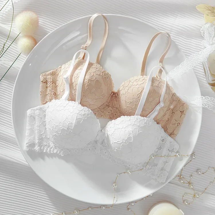 Thickened A Cup Bra - Womens Steel Ring Bralette for Small Breasts