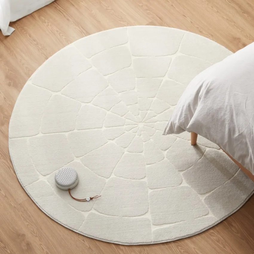 

Simple style all match Beige Color living room carpet ,Round Shaped home decorative area rug 1.2cm thicknenss floor mat