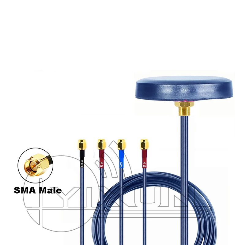4G Gps Glonass Wifi Bluetooth Gnss Quattro In Uno Combinato Antenna Esterna Impermeabile Antenna Sma Connettore Maschio 28Dbi Cavo Rg174