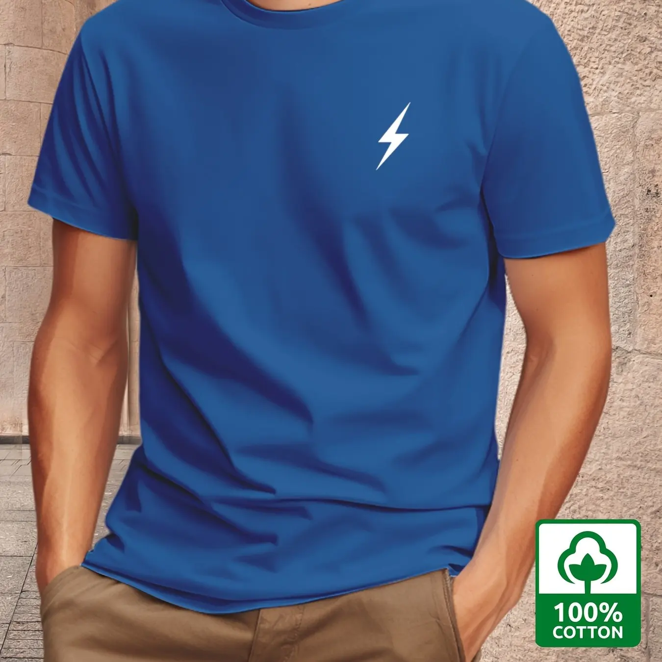 تي شيرت رجالي صيفي 100% من القطن الخالص كاجوال فضف...