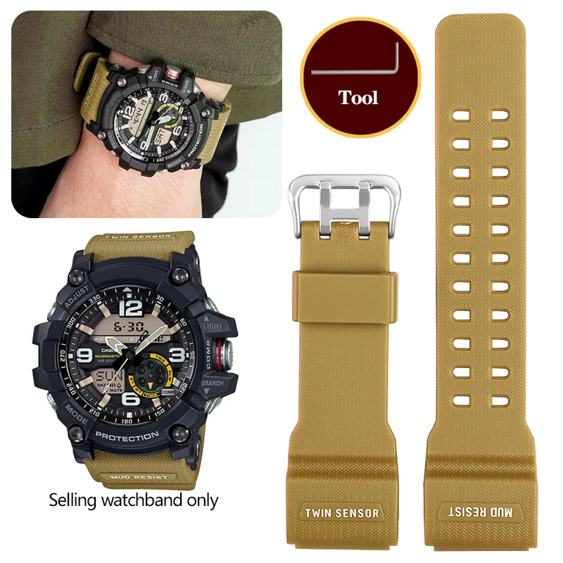 Cinturino In Gomma Siliconica Per Casio G-Shock Little/Small Mud King Gg-1000 Gwg-100 Gsg-100 Cinturino Sportivo Impermeabile