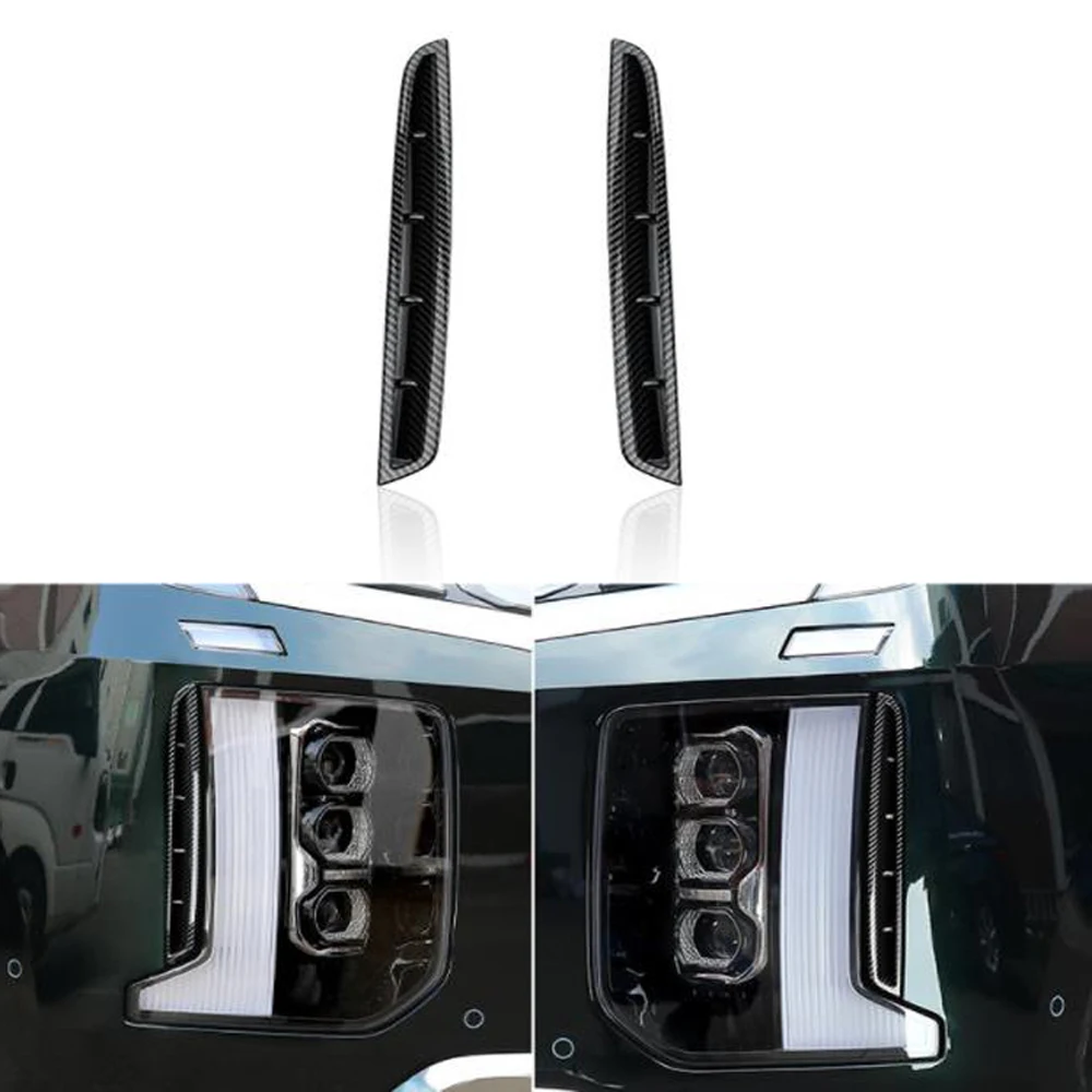 Car Front Air Hole Garnish Cover For Hyundai Palisade 2023 Carbon Fiber Style Fog Light Lamp