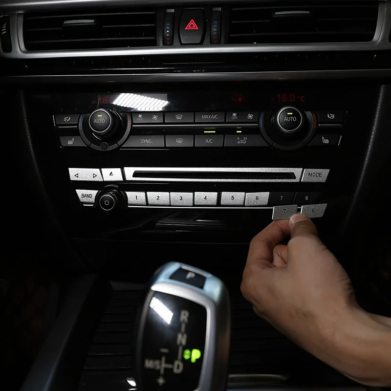 

Для BMW X5 X6 F15 F16 нержавеющая Автомобильная консоль CD цифровая кнопка регулировки громкости паста блестящий чехол отделка стикер автомобильные аксессуары