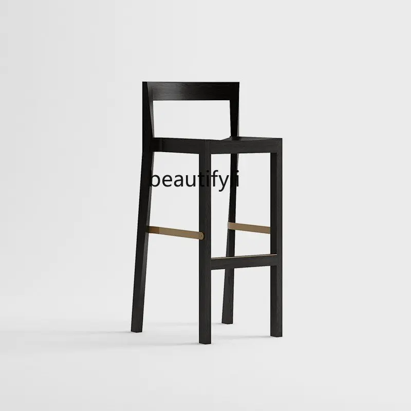 

Барный стул, роскошный скандинавский стул из твердой древесины, домашний высокий стул, обеденный стул