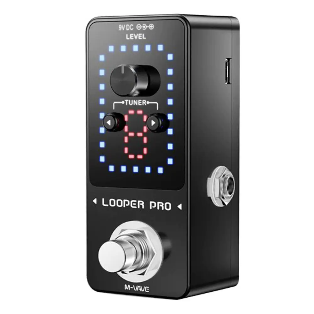

Portable 40 Minutes 9 Loops Guitar Loop Pedal LOOPER PRO With Tuner Guitar Effect Pedals