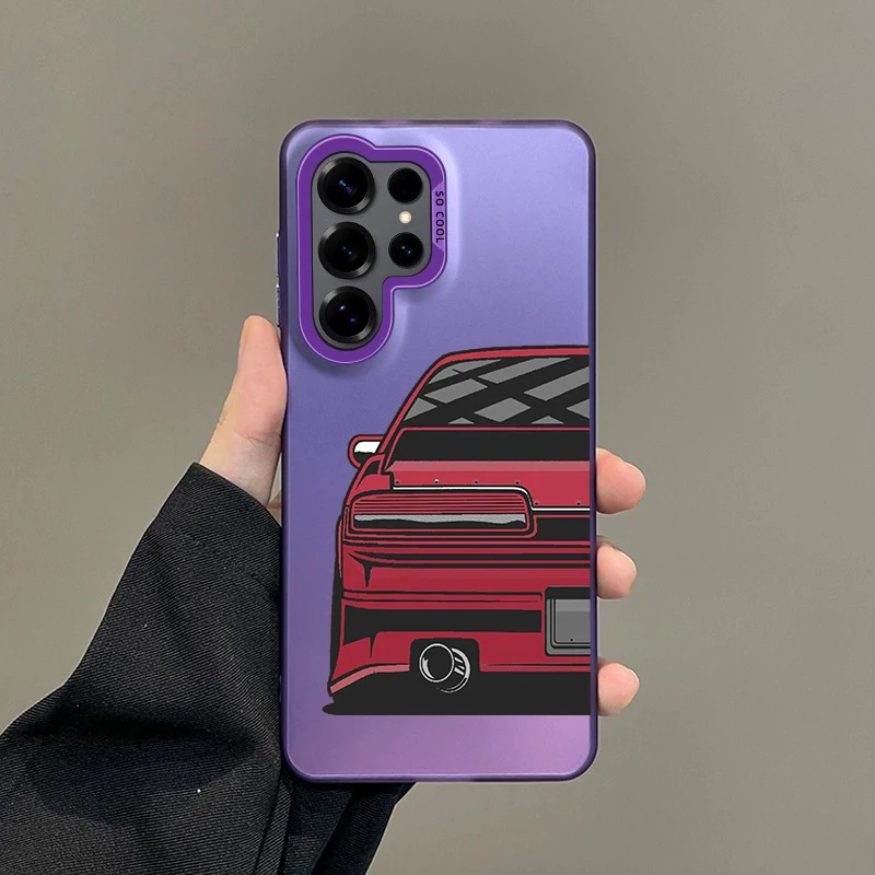 Vibrant Silver IMD Phone Case with Japan JDM Sports Car Design