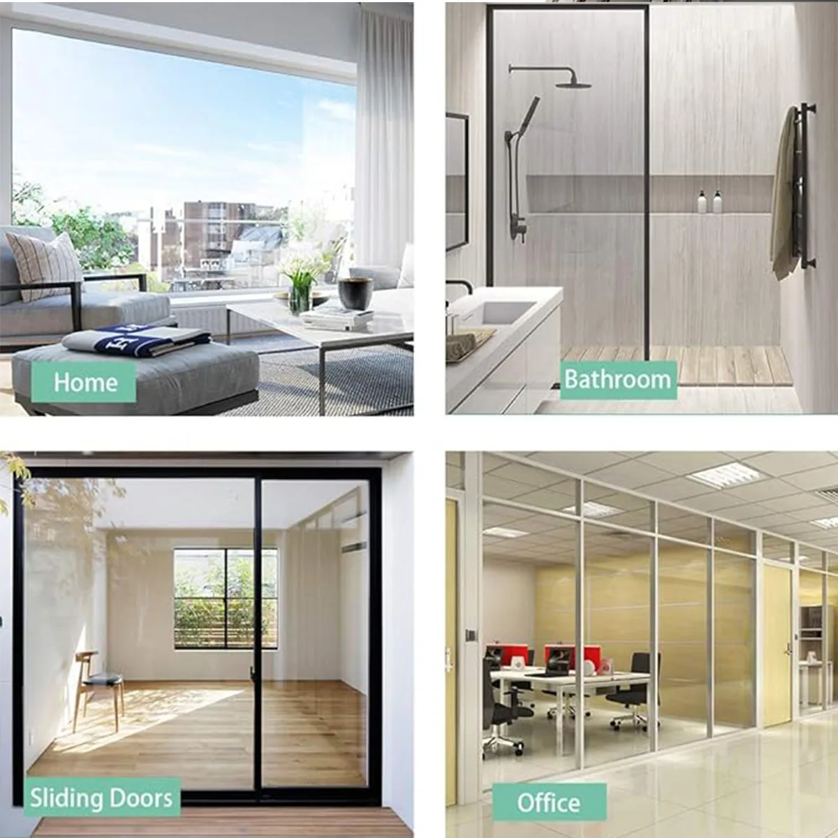 4 Mil Thicness Transparent HD Security Anti theft Window Film Shower Room Bathroom Window Door Explosion proof Tempered Film