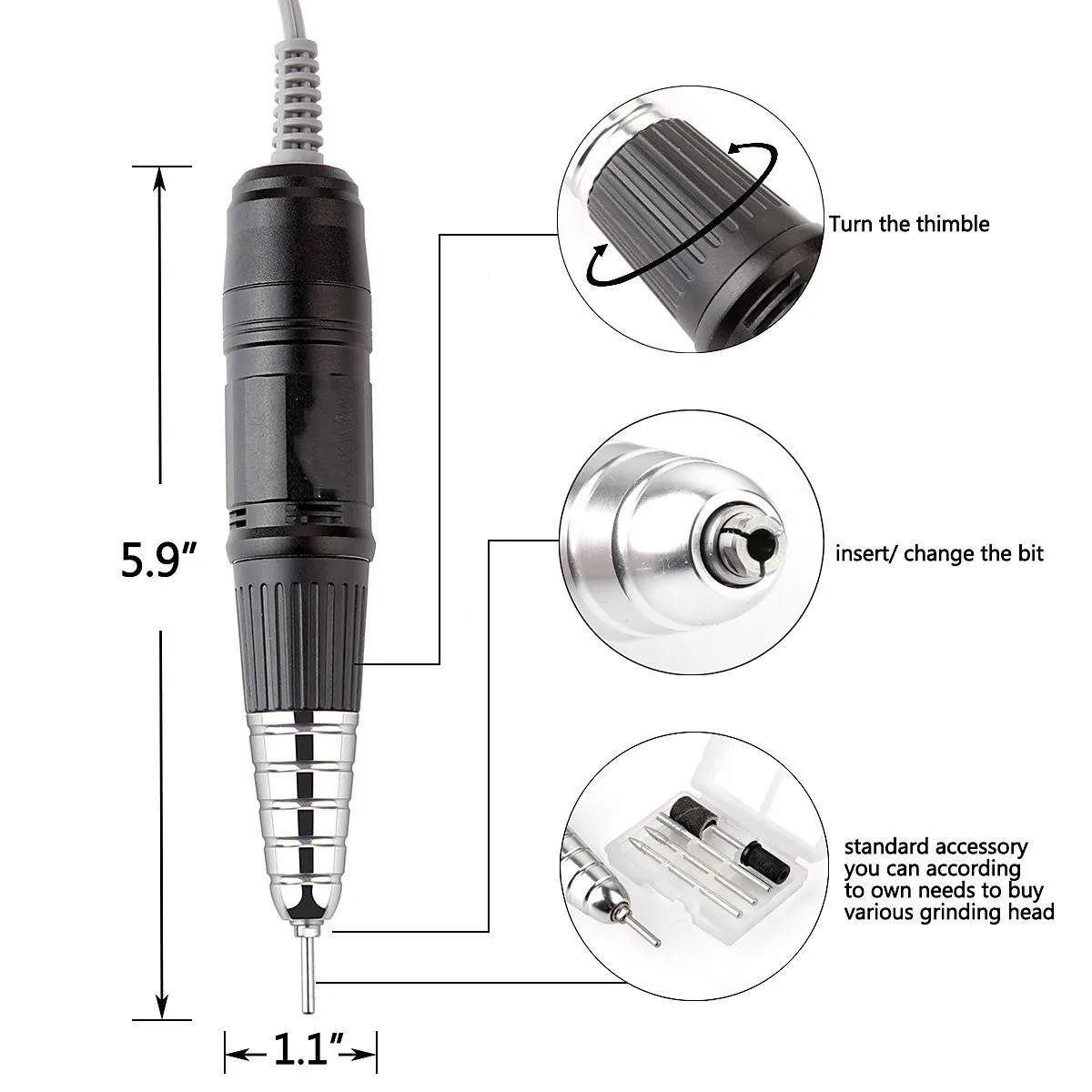 for Kupa UP200 and Mani Pro Passport Control Boxes. Control Boxes is not IncludedNail Drill 350000. 5