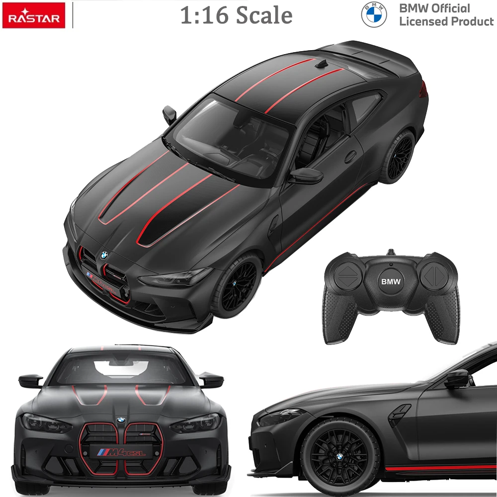 RASTAR 성인용 리모컨 자동차 장난감 선물, BMW M4 CSL RC 자동차, 1:16 체중계, 2.4G 