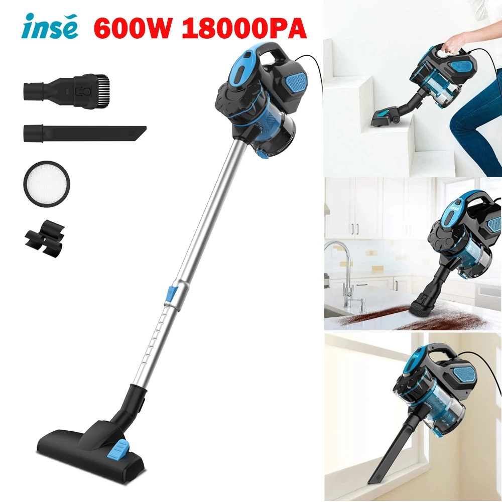 INSE I5 Corded Vacuum Cleaner with 600W Motor 18Kpa Powerful Stick Handheld Vaccum Cleaner for Home Pet Hair Hard Floor Cleaning 1