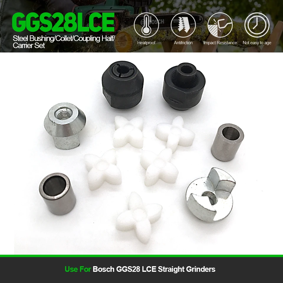 

Replace Steel Bushing/Collet/Coupling Half/Carrier Set For Bosch GGS28 LCE Straight Grinders 3606445047 3606337242 3607030482