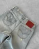 Washed Ripped Jeans Men's American Retro High Street Couple Bag Embroidery Quality is higher than peers in all seasons 4