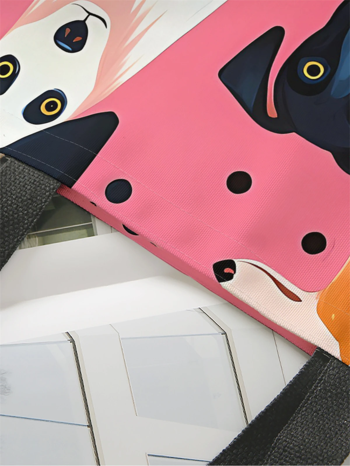 1pc,Spotted Dog handbag, reusable fashionable handbag, multifunctional handbag, printed canvas shopping bag