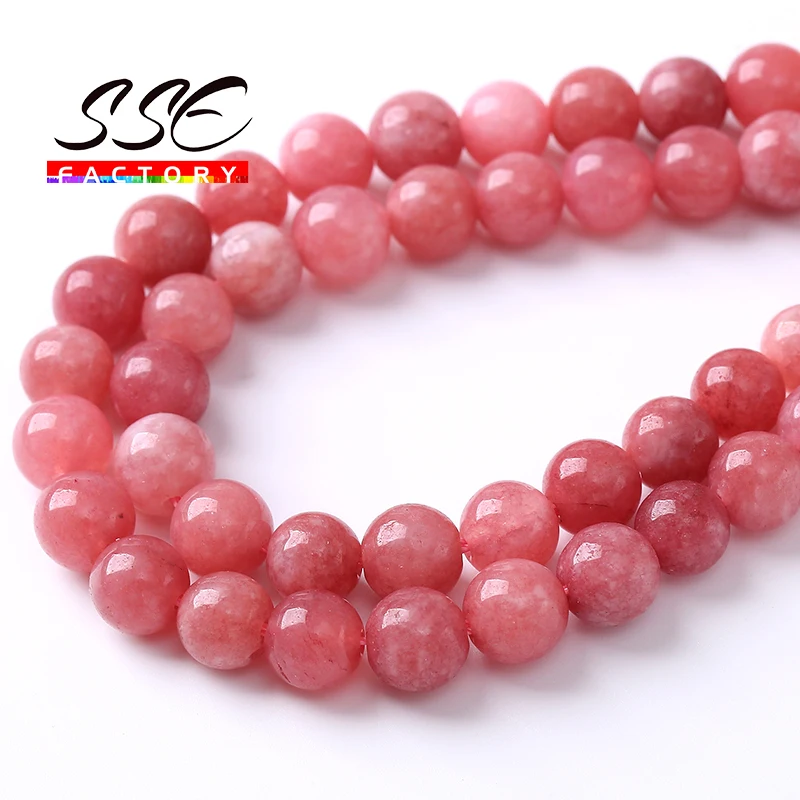 4 6 8 10 12MM Rhodonite Rouge Jades Rhodochrosite Pierre Ronde Perles En Vrac Pour La Fabrication De Bijoux Bracelet à Bricoler Soi-même Accessoires Cadeau 15 "pouces
