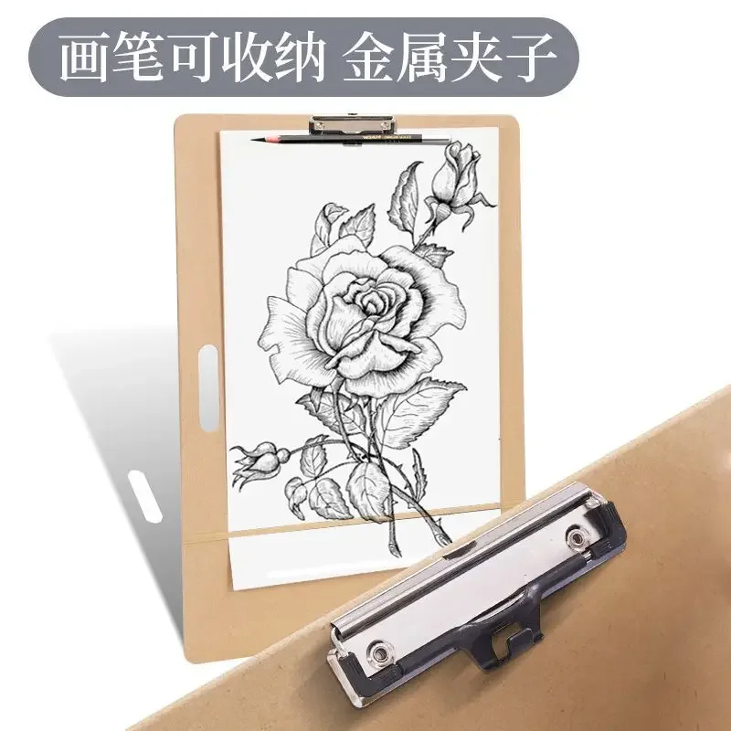 8K/4K Wooden Sketch Board A3 Splint Art Student Sketch Clip 6k Portable Fishtail Clip wooden easel artist