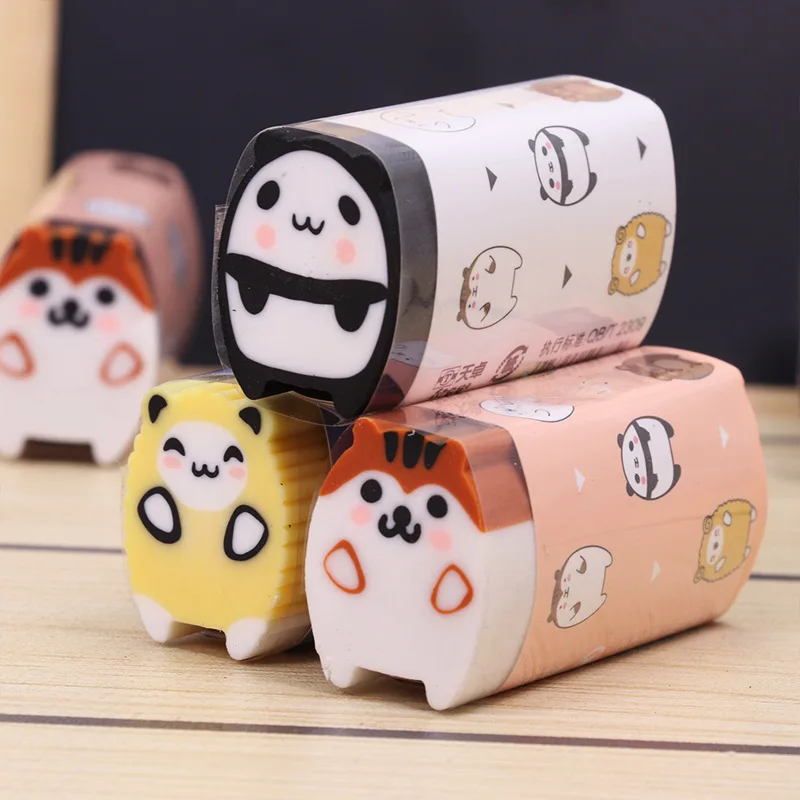1 Piece Lytwtw's Stationery Animals Cat School Supplies Lovely Rubber Creative Novelty Kid Gifts Pencil Eraser pencil eraser eraser pen retractable eraser kneadable eraser eraser refillable pen biscuit eraser plasticine eraser