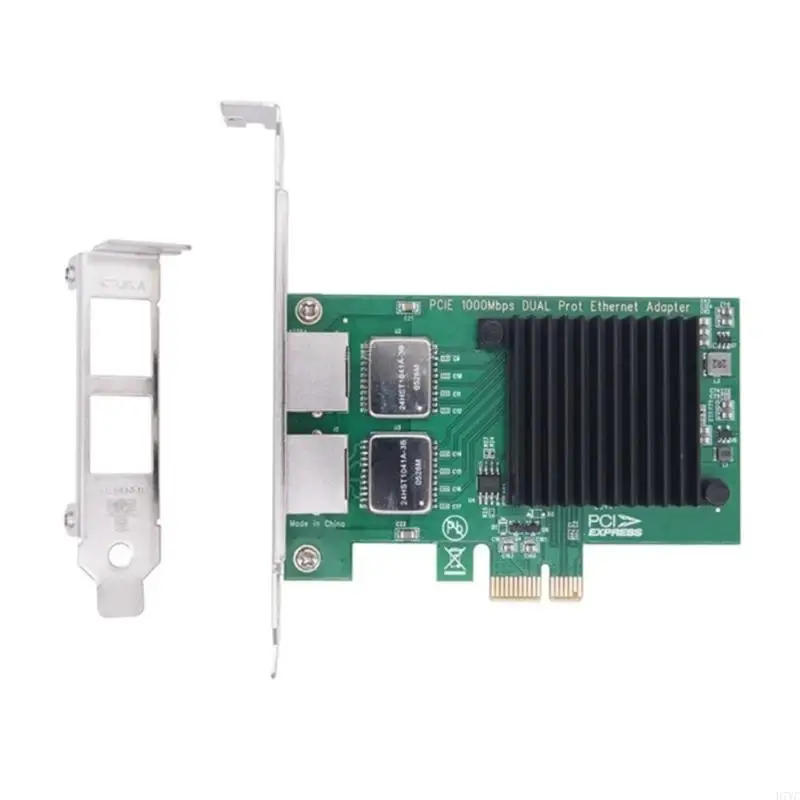 D7YC 2 Ports PCIe I350-T2 Chip 10/100/1000Mbps Lan Card 2x Port Server Gigabit Networking Card PCIe Ethernet