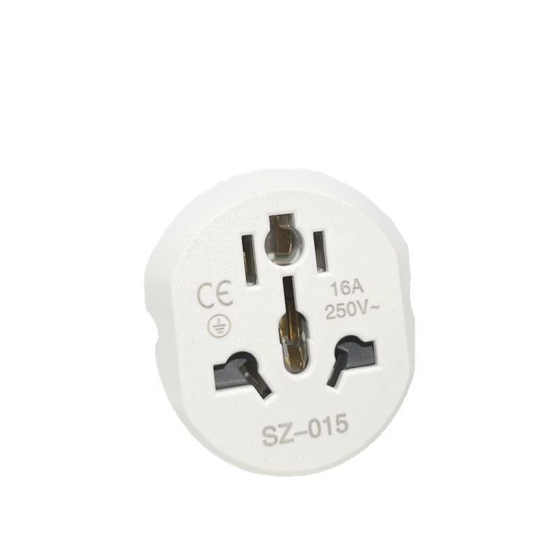 Power Adapter EU Plug Adapter 16A 250V Travel Adapter Converter 2 Round Socket Universal AU US UK CN To EU KR Wall Socket Outlet