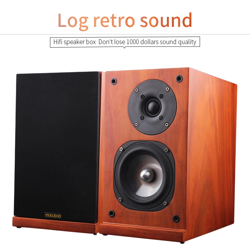 Hifi Speaker Box Wood Computer Speakers Bass Stereo Music Player Wooden