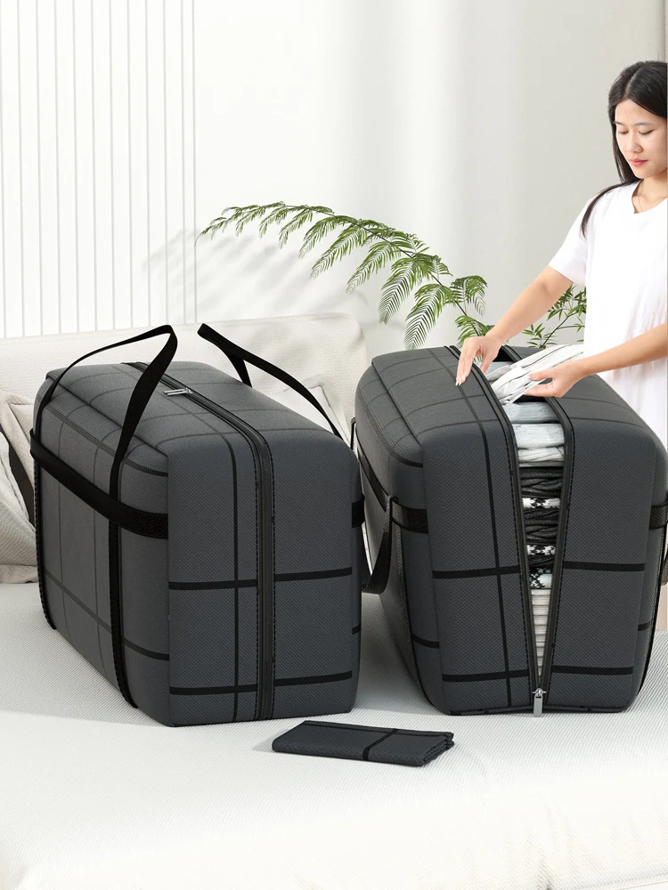 1PC large capacity portable moving bag foldable duffel bag storage bag Tidy bedroom dust mobile box replacement 4