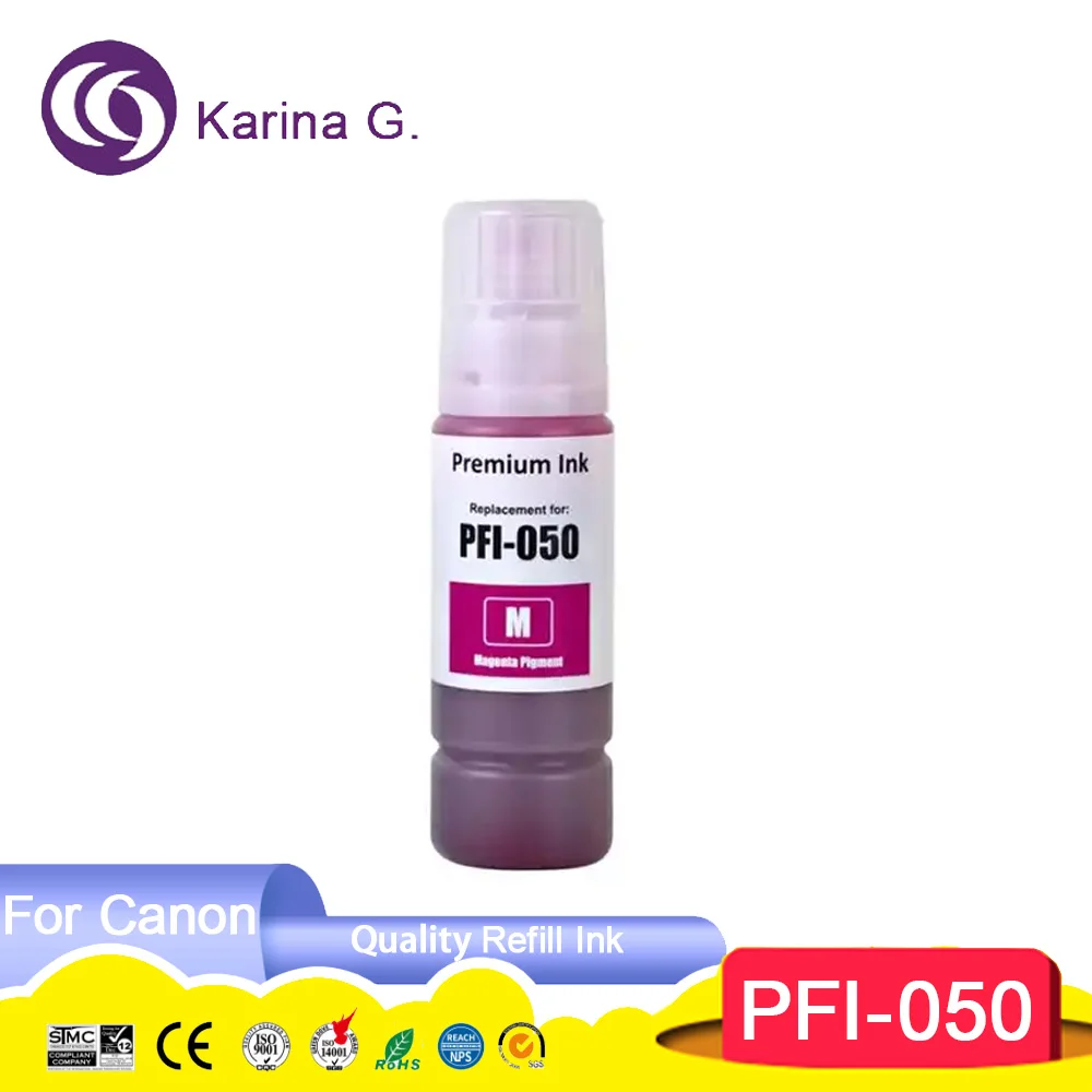 PFI-050 PFI050 PFI 050 Premium Color Compatible Bottle Water Based Refill Pigmen