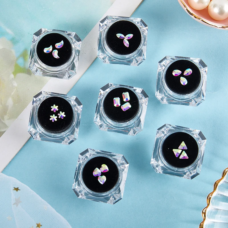 치과 치아 보석 크리스탈 다이아몬드 장식, 컬러 치아 보석 틀니 아크릴 치아 장식, 3 개/상자