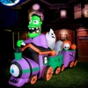 8FT Long Halloween Inflatable Train Ghost Pumkin with LED Light Blow Up Yard Decoration for Holiday Party Outdoor Garden Lawn 1