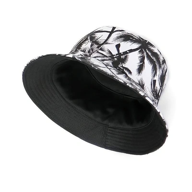 Unisex Tropical Coconut Tree Print Bucket Hats Fishermen Caps Outdoor Casual Cap Sunscreen Hat sun hats fisherman hat sunscreen hats bucket hats sun hat