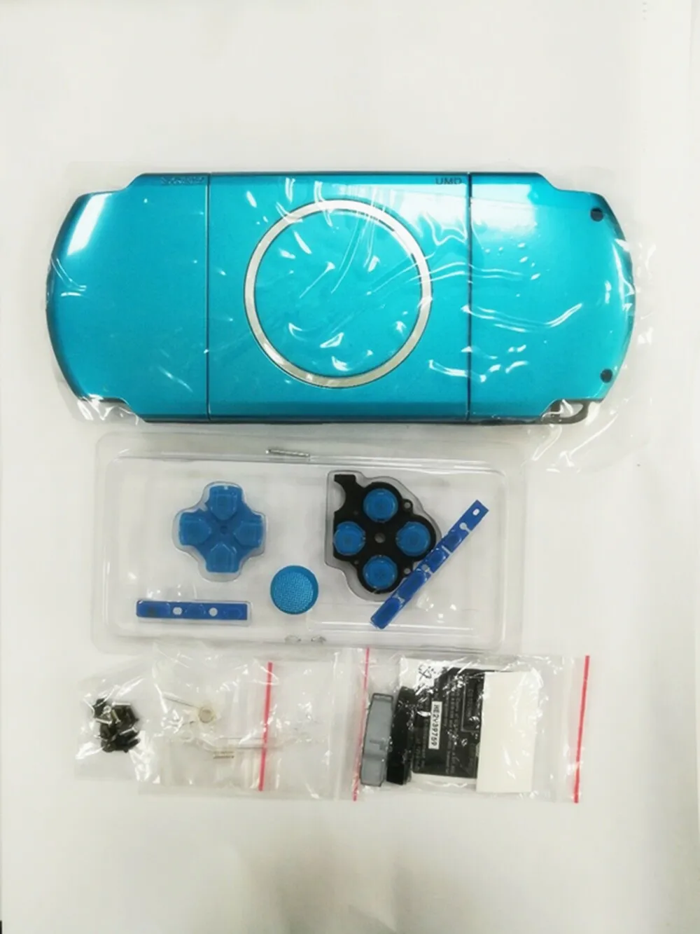 Sky Blue Full Housing Shell Case Cover Repair Part Replacement Shell Kit for PSP 3000 Game Console