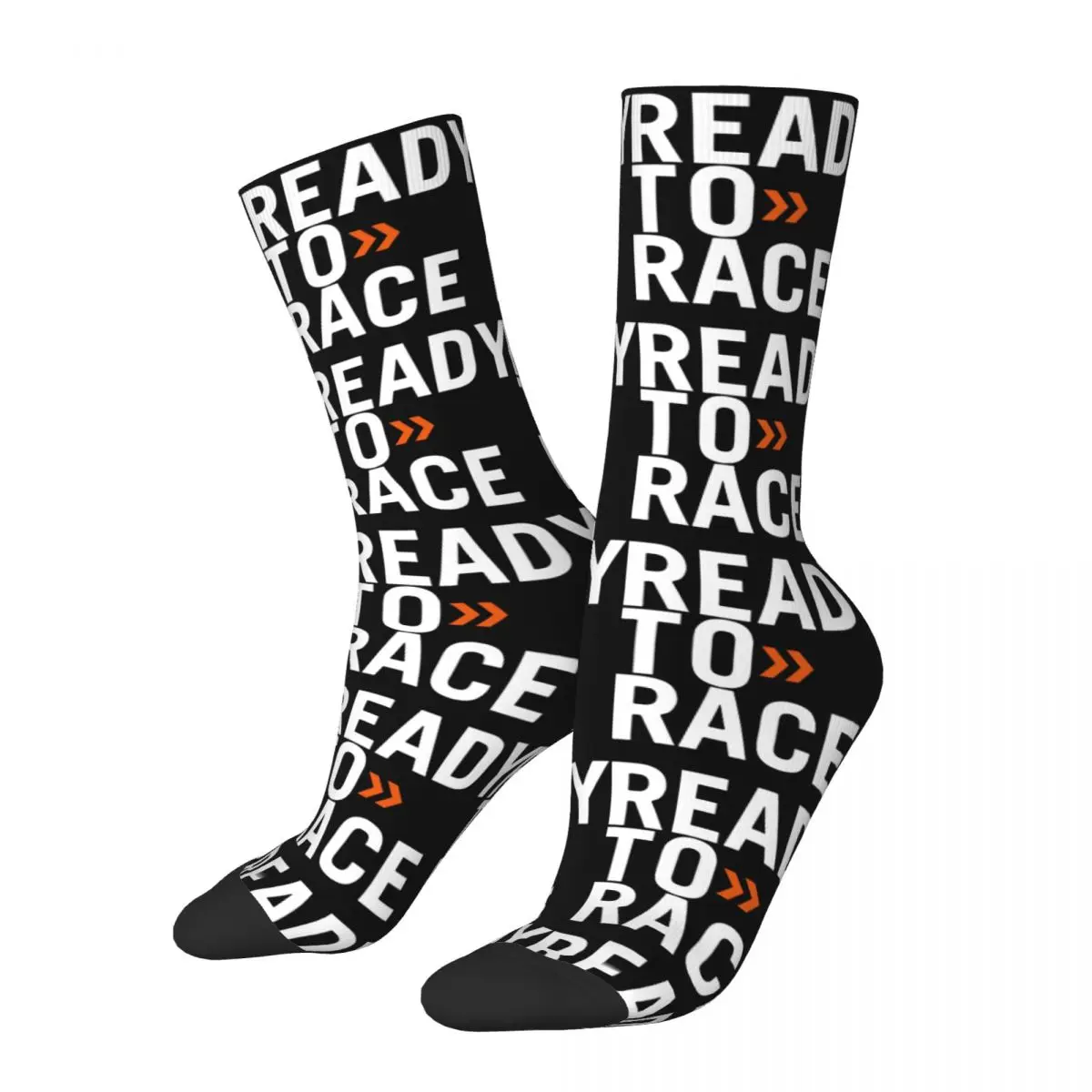 

Colorful Ready To Race Soccer Socks Motocross Bitumen Bike Life Polyester Crew Socks for Unisex Sweat Absorbing