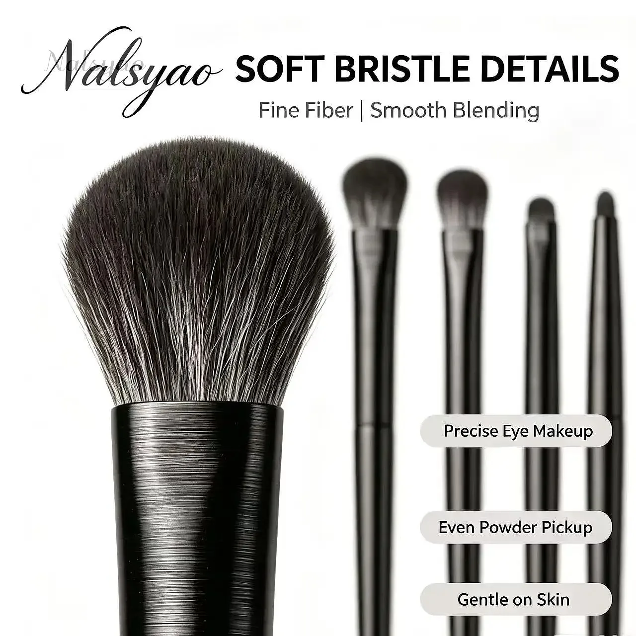 Set di Pennelli per il Trucco degli Occhi – Strumenti per Ombretto Naturale, Sopracciglia, Contouring, Eyeliner e Dettagli - immagine 2