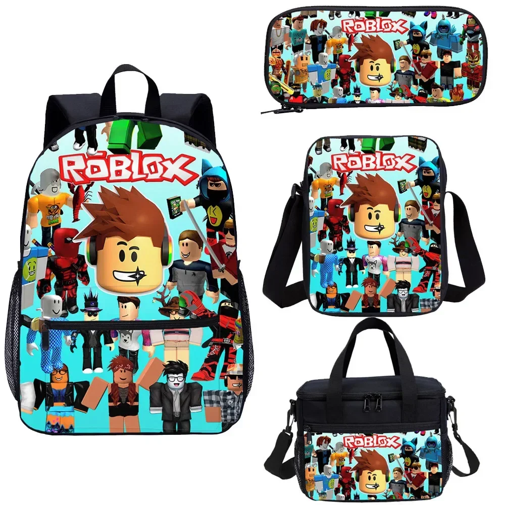 

Four-piece Roblox Game Anime Peripheral Backpack Elementary and Middle School Students Schoolbag Set Men and Women Backpack