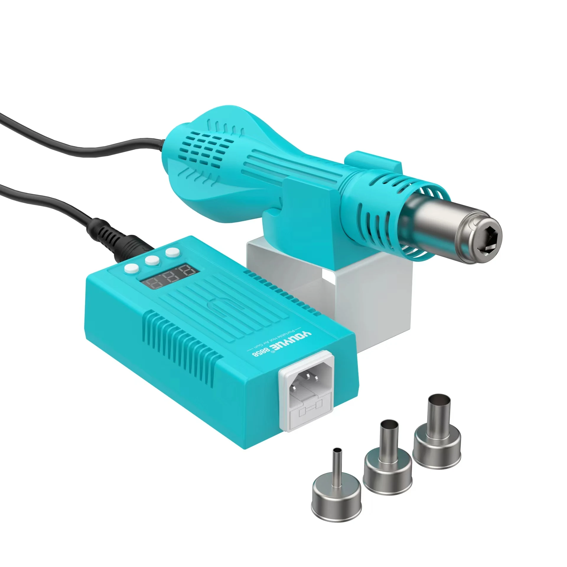 

YOUYUE 8858 BGA Rework Solder Station Hot Air Blower Heat Gun 110V/220V Portable Rework Solder Repair Station With 3Pcs Nozzles