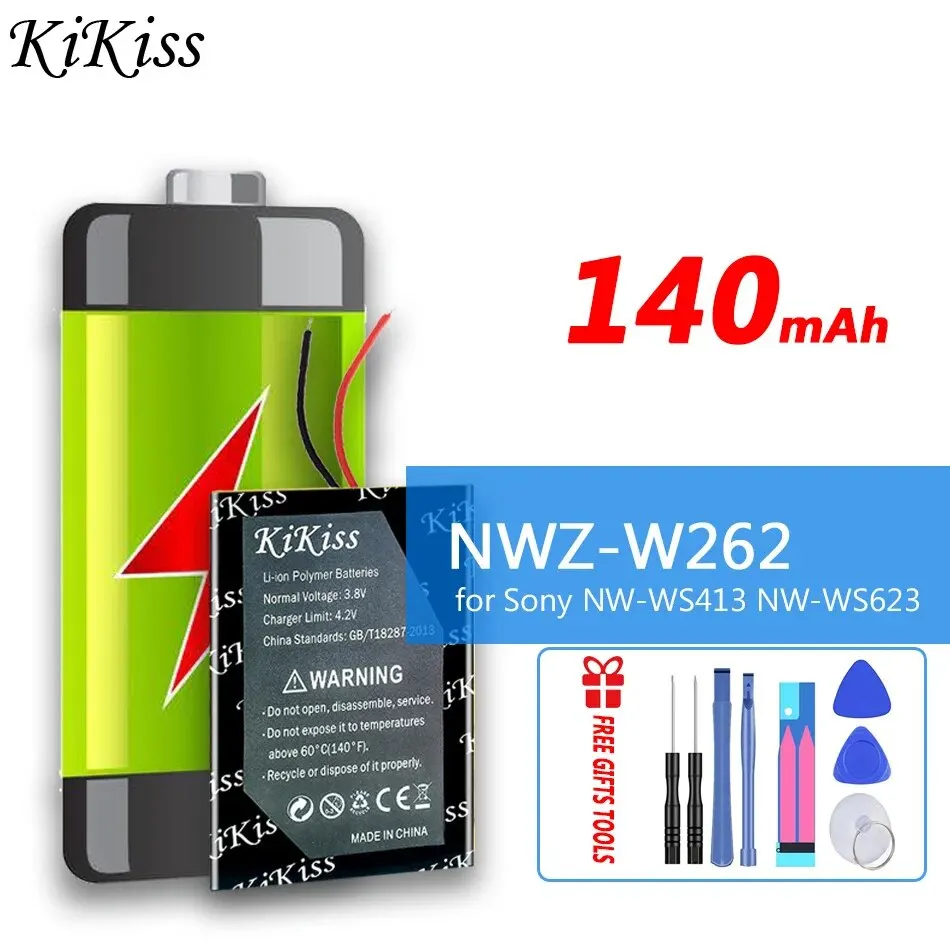 Batteria Kikiss Nwzw262 (401225 2 Linee) 140Mah Per Sony Nw-Ws413 Nw-Ws623 Nw-Ws625 Nwz-W273S Nwz-W274S Nwz-W252 Nwz-W262
