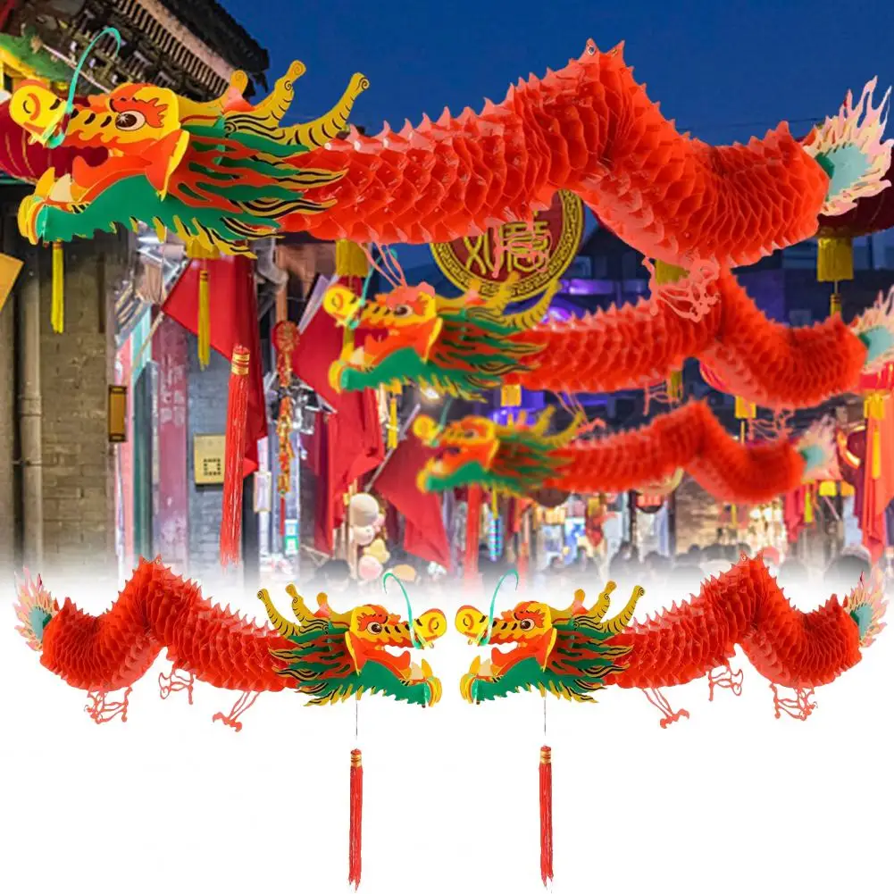 

Chinese New Year Lantern Chinese Dragon Lantern with Tassel Festive Hanging Ornament for Spring Festival for Indoor/outdoor