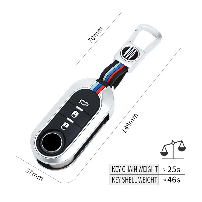 Custodia per chiave auto in lega di zinco Shell Fob per FIAT 500 Ducato panda Punto 500L lancia musa per Citroen jumper per Peugeot Boxer - Seef2164ea60147fc8521872003e2953fU