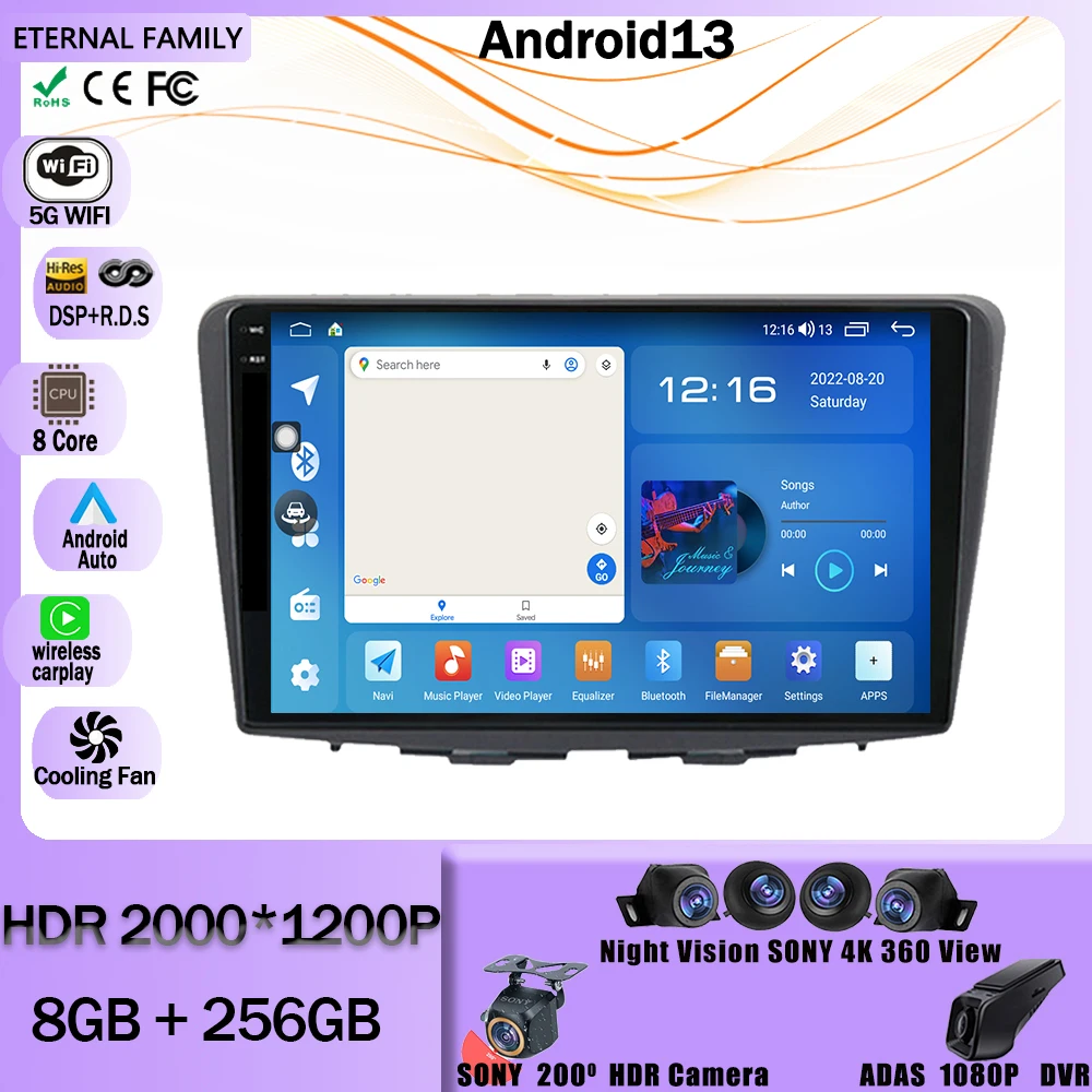 

Автомобильный радиоприемник для Suzuki Baleno 2015 2016 2018 2019 Android 13, Автомобильный мультимедийный проигрыватель с GPS-навигацией, Carplay BT, автомобильная стереосистема 2Din