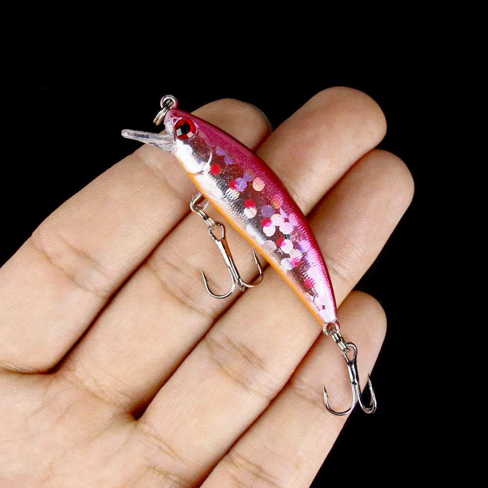 

1Pcs Hengjia Luminous Minnow Lure 5.5CM 4.8G with Treble Hook 10 Colors Swimbait Lures Sinking Fishing Lure for Bass Carp Tackle