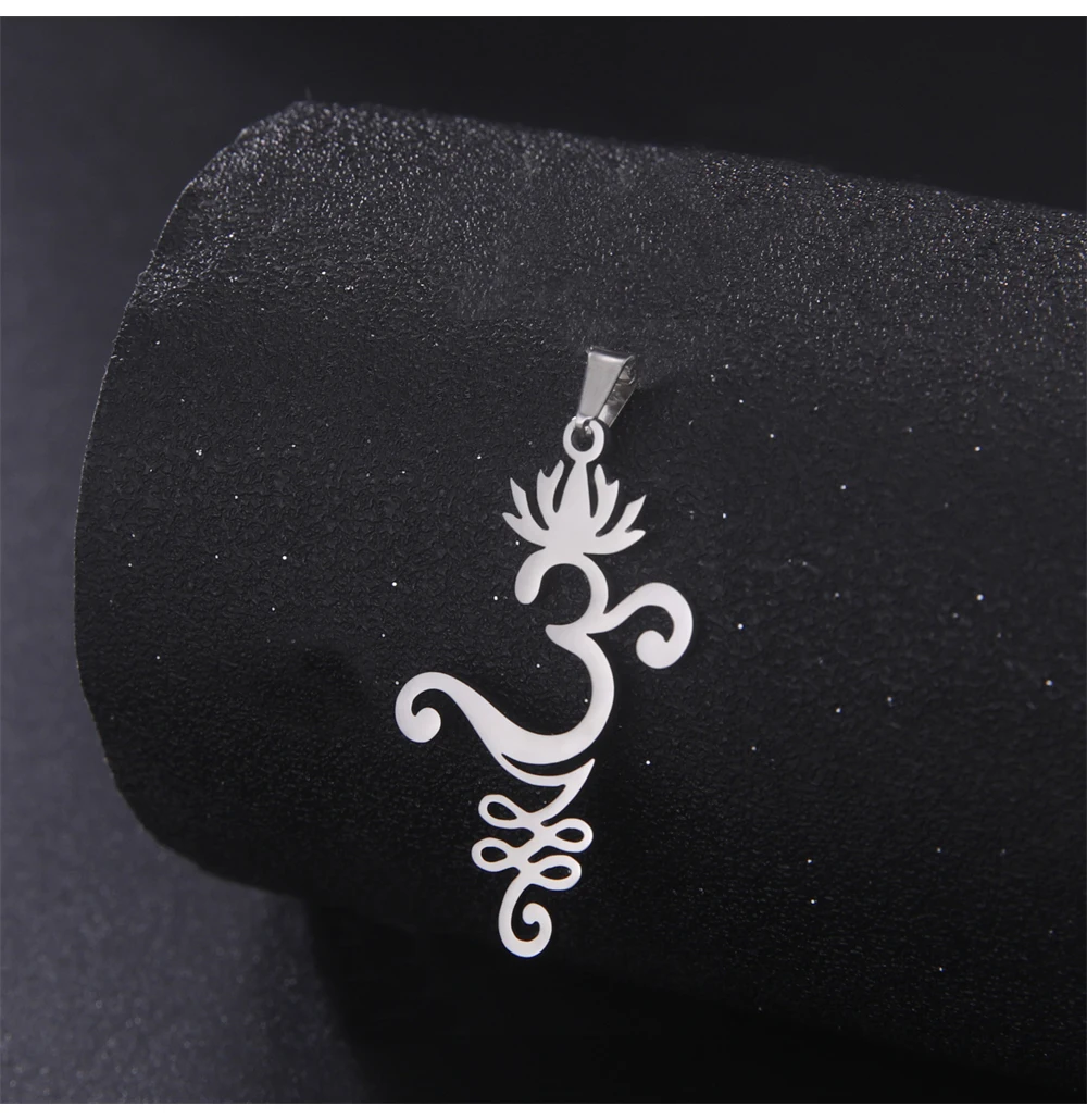 Großhandel Edelstahl Unalome Lotus Blume Charms Religiöse Amulett Anhänger Zubehör Für Ohrringe Halskette Schmuck Diy Machen – Detail 5