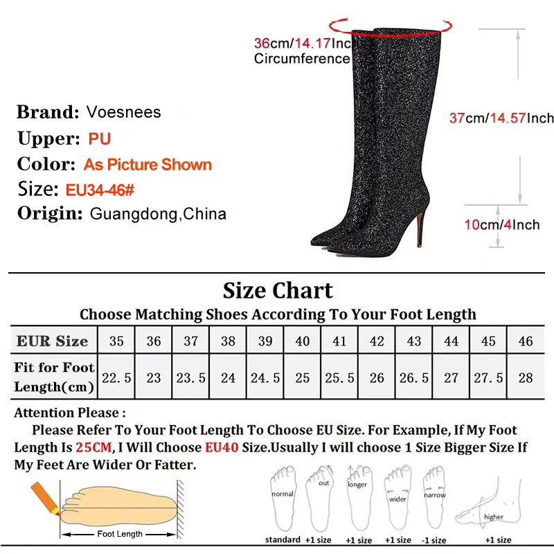 10CM Stiletto Women Pointed Toe Boots Nightclub Stage Show Shoes 2024 Spring Autumn Ladies Party Knee-high Boots Plus Size 46