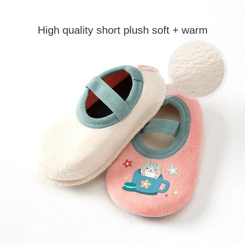 Baby Anti-slip Socks Newborn Warm Crib Floor Shoes with Rubber Sole for Children Boy Toddler Foot Girl Infant Cute Kids Slippers