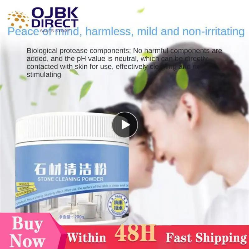 Hot White Powder Cleaning Powder 7x6x6cm Oil Stain Remover Easily Kitchen Cleaning Agent Powerful Purified Supply 200g