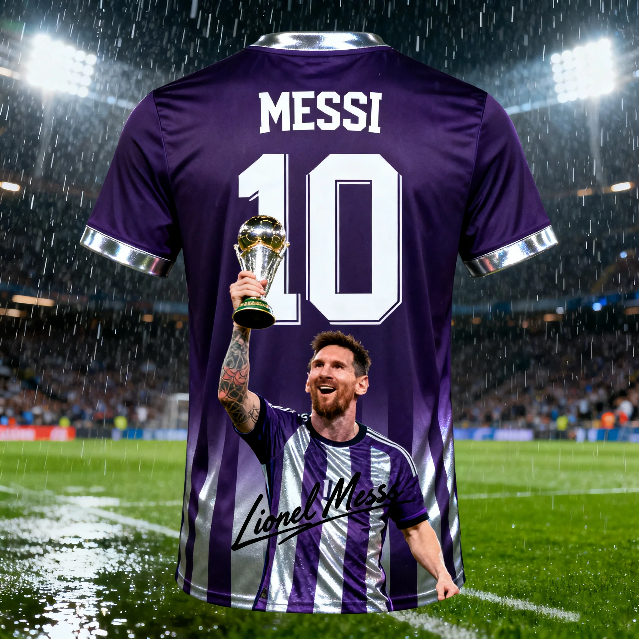 Messi #10 AI Design Men's Football Jersey Summer Adult T-Shirt Outdoor Daily Sp… - Image 2